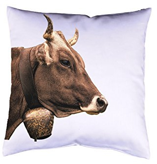 Kissen Kuh Landhausstil Dekokissen mit Motiv Landhaus