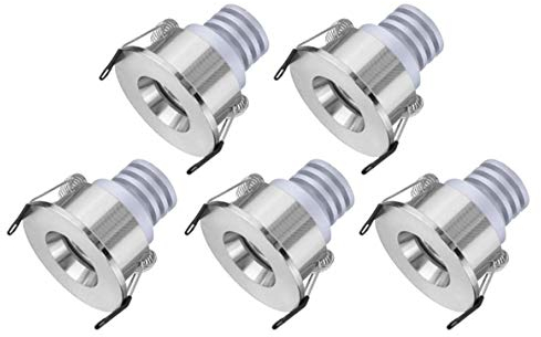 Elitlife 5er Mini Einbaustrahler Weiß Minispot Einbauleuchte LED led Einbaustrahler Set Aluminium 3W Warmweiß mit Transformer Recesed Downlight [Energieklasse A+++]