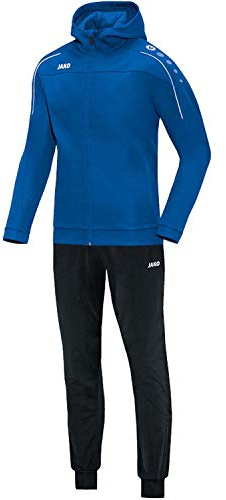 JAKO Herren Trainingsanzug Polyester Classico mit Kapuze, nightblue/citro, XXL, M9450