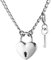HZMAN Collana girocollo con lucchetto a forma di cuore, per uomo e donna, con lucchetto e chiave, 61 cm, Acciaio inossidabile, Nessuna pietra preziosa