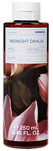 KORRES Midnight Dahlia Revitalising Shower Gel for Women with Active Aloe Vera, Dermatologically Tested, Vegan, 250 ml