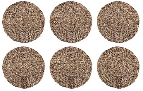 HERSIG - Pack 6 Salvamanteles Individuales | Manteles Individuales Redondos de Enea - 25 cm
