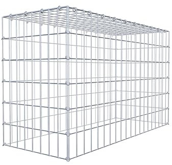 GABIONA Gabion de culture type 3 carré, maillage 5 x 10 cm, profondeur 40 cm, gabion 100 x 60 x 40 cm (L x H x P), anneau en C