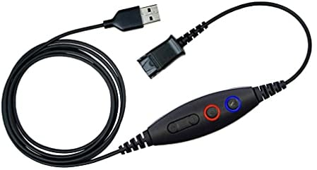 daily Headset Phone Headset Adapter Quick Disconnect to USB Cable Compatible with Plantronics or QD, Volume & Mic Controls Connects Headset to Telephone PC Laptop