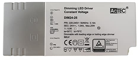 Alimentatore Trasformatore Dimmerabile Con Triac Dimmer 24V 25W, Dimmerabile Direttamente Su AC 220V Taglio Di Fase, Voltaggio Costante Per Striscia Led 24V