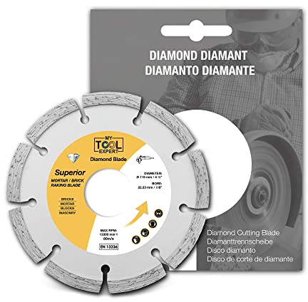 Superior Diamond Mortar Rake Disc 115mm / 4.5, Mortar Masonry Joint Raking Blade for Angle Grinder, Repointing Raker Tool for Fast Removal of Old Mortar, Brickwork pointing