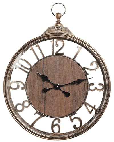 Traditionelle Wanduhr braun ø 52 cm rund arabische Ziffern Alcoba