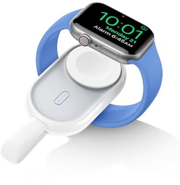 VEGER 1200mAh Caricatore Portatile senza fili compatibile con Apple Watch Serie 9 8 7 6 5 4 3 2 SE Ultra/38/40/42/44mm, Mini Power Bank con cavo USB C integrato