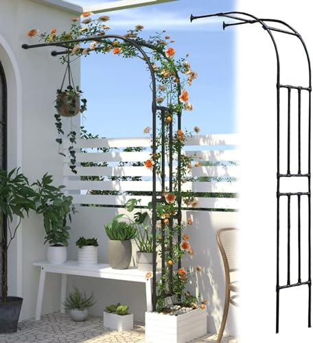 LIYI929GP ArcoPer Rose Rampicanti, H2.4m Sostegno Per Piante Rampicanti, Pergolati Da Giardino, ArcoDi Rose A Mezza Arcata, ArcoDa Giardino Gazebo In Metallo, Arcos Nuziale Decorazione Celebrativa