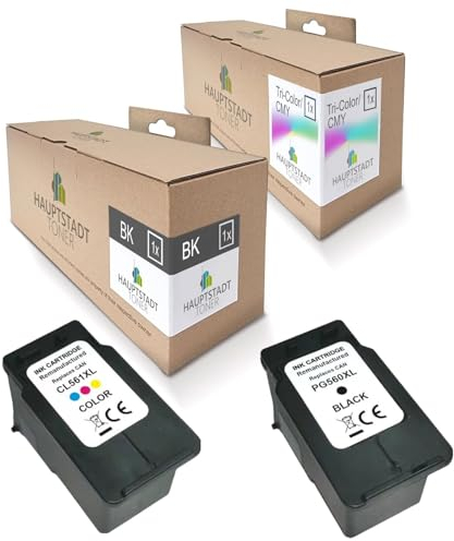 HAUPTSTADT TONER PG-560XL CL-561XL Multipack Tintenpatrone kompatibel für Canon Druckerpatronen 560 561 für Pixma TS5350 TS5351 TS5352 TS5353 TS7450 TS7451 (Schwarz, Farbe, 2er-Pack)