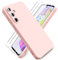 Ikziwreo Cover per Samsung Galaxy A35 5G + 2 Proteggi Schermo in Vetro Temperato,Custodia in Silicone Morbido TPU Liquido,Case Protettiva Gomma Antiurto - Rosa