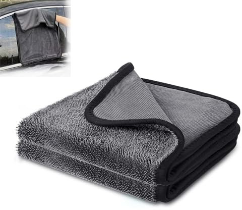 YZDZSW Fast Dry Trockentuch, 2 Stück Shiny Bath, 40x60cm Twist Pile Microfiber Cloth XXL Zum Wasser Abziehen in Dusche & Bad (Grau)