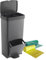 Pack Cubo de basura o reciclaje 70L, VERTICAL, 2 Compartimentos, Papelera residuos, 76 cm, fácil gestión, INCLUYE bolsas de basura adaptadas (30L + 4