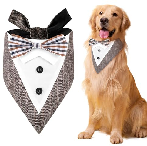 EUIOOVM Hund Halstuch, Hund Smoking Formale Hochzeit Party Hund Hochzeit Bandana, Hundehalstuch Deutschland für Hochzeit Geburtstag Kostüme