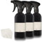Oputec 3 x 500ml Sprühflaschen aus Kunststoff Schwarz zum Befüllen, mit ergonomischem Sprühkopf + Etiketten - Leere Wassersprühflasche für Pflanzen, Blumen, Reinigungsmittel, Haarpflege und mehr