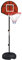 SPORTNOW Basketballkorb mit Ständer Höhenverstellbar Basketballständer, Magnet-Dartscheibe 129-179 cm Basketball-Backboard-Ständer, Basketballanlage für Erwachsene, Stahl
