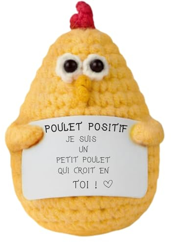 Poulet Positif© | Cadeau Pâques | Idee Drole & Fun | Anniversaire Garcon Fille | Fete Ami | Surprise Collegue | Crochet Motivation | Gadget Insolite | Jouet Comique | Objet Rigolo | Deco Table Paques