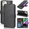 Zouzt for iPhone 14 Wallet Case with Card Holder iPhone 13 Case Wallet for Women Men, Magnetic Snap PU Leather Flip Folio Durable Kickstand Shockproof Phone Case for iPhone 14/13 6.1, Black