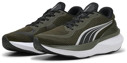 Puma Scend Pro Laufschuh für Herren, Dark Olive Puma Schwarz, 40 EU