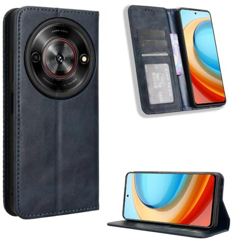 BellaCase ZTE Nubia Focus 5G Coque [Étui Portefeuille] [Fonction Support] [Slots pour Cartes] [Couverture à Rabat Magnétique] Compatible avec Le Smartphone ZTE Nubia Focus 5G(Noir)