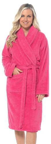 Undercover Peignoir à capuche pour femme en tissu éponge 100 % coton, rose, 36-38