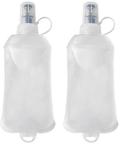 2 Pièces Bouteille Souple, Flacon d'eau Pliable en TPU, Gourde Souple Pliable et Portable d'hydratation de Sport, Bouteille D'eau pour le Jogging, le Camping, la Randonnée, le Cyclisme et l'escalade