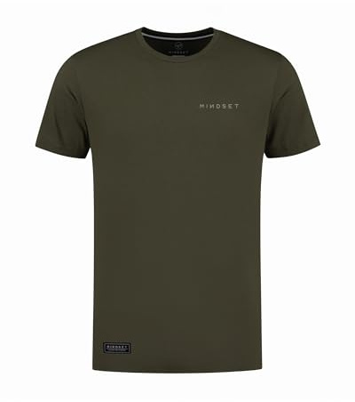 Korda - Mindset Minimal Tee | Dark Olive XL - Men’s Fishing T Shirt, Premium 160GSM Cotton Blend, Durable Comfortable Lightweight Regular Fit