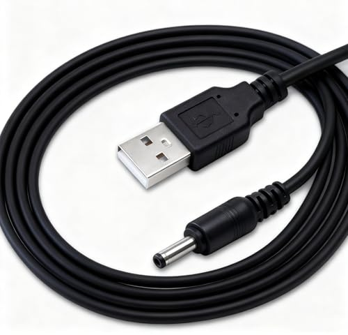Valquzar 5V DC Charger Cable USB to DC Power Cable 3.5 x 1.35mm Jack Universal Charging Cord for Router LED Lights HUB Splitter Electric Toothbrush Replacement DC Barrel Power Supply Cable, Black 1M
