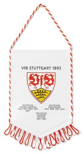fB Stuttgart Banner – Offizieller VfB Fanartikel mit Vereinslogo – Rot Weißes Fußball Banner für Stadion, Fanraum & Zuhause – Fahne Wanddeko für Stuttgart Fans