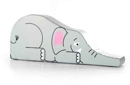 Implay® Soft Play Children's Elephant Ride 'n' Slide Activity Toy - 610gsm PVC/High Density Foam - Light Grey - 140cm x 25cm x 60cm