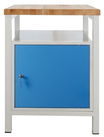 ADB Werktisch Werkbank Arbeitstisch Werkzeugschrank Tisch mit Tür 600x600x840 mm Werkstatteinrichtung Zubehör Werkstatt ohne Rollen mit Schubladen