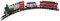 Weihnachtszug XXL 122x84 cm - 23-teilig mit Licht - spielt Weihnachtsmusik - Mini Zug zu Weihnachten Eisenbahn mit Lokomotive, 2 Waggons und 20 Schienen