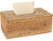 BSTKEY Rechteckige Rattan-Gewebepapier-Abdeckung, dekorativer Taschentuchhalter, Serviettenspender, Organizer, Gesichtstücherbox für Zuhause und Büro
