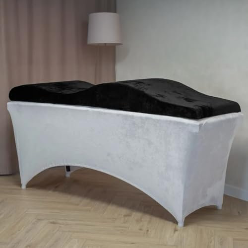 Untitled Wave Matratze (Topper) mit Memory Foam 180x60 für Kosmetikliege, Massageliege, mit Bezug aus Velours | für Wimpernverlängerungen, PMU - Schwarz