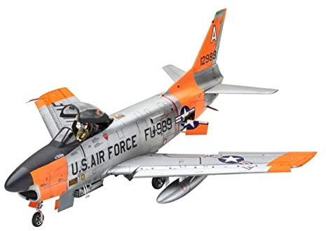 Revell Model Set 63832 F-86D Dog Sabre 1:48 Scale Unbuilt/Unpainted Plastic Model Kit with Contacta Professional Glue, Paintbrush & Selected Aqua Color Paints
