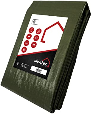 siwitec Bâche 140 g/m² - 3 x 5 m - En tissu avec œillets et coins renforcés - Bâche de protection imperméable - Différentes tailles - Pour meubles de jardin, bois et bateaux