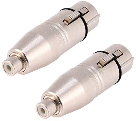 Bewinner 1 2-teiliger 3-poliger -Adapter, 3-polige XLR-Buchse an Cinch-Buchse für Mikrofone/Gitarren/Bühnenlampen/Mischpulte, Adapter für -Video-Anschlüsse