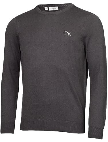 Calvin Klein Mens Round Neck Golf Sweater - Steel Grey - XXXL