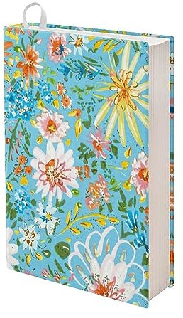 Kuiaobaty Buchhülle mit Aquarell-Blumen, dehnbare Passform, Stoff, Buchumschlag, Malerei, Floral, starre Bucheinband, Tagebuch, neuartiger Schutz