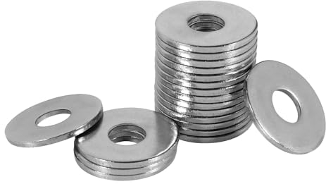 Unterlegscheiben M6 Große, FOMGIIN Beilagscheiben Edelstahl A2 V2A 304, Karosseriescheiben DIN9021 / ISO7093, Unterlegscheibe M6 x 18mm 50 Stück, Metallscheiben für Schrauben & Muttern & Gewindestange