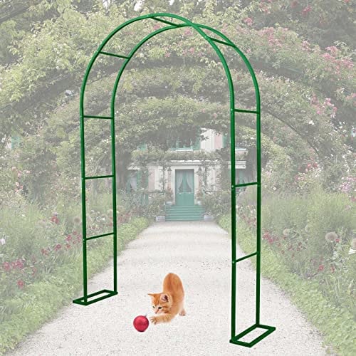 ArchwayStable Garden Arch Black Trellis Arch Galvanized Rose Arch Metal Pergola Trellis Arches Wide 1.4m 1.8m 2.3m 2.5m 2.8m 3.1m 3.3m 3.5m 3.8m (Color : White, Size : W380xH220cm/150x87in)