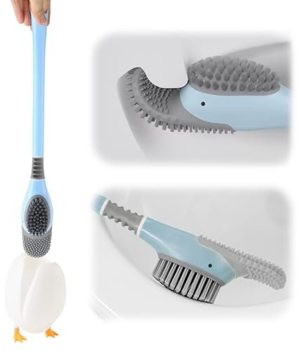 Diving Duck Toilet Brush - Brosse WC en silicone pour camping-car, salle de bain - Brosse de toilette créative en silicone avec rangement
