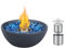 Onlyfire Cheminée Éthanol de Table avec Pierres Décoratives & Extincteur, Feu de Table pour Intérieur et Extérieur, Cheminée Portable de Table au Bioéthanol pour Balcon Terrasse Jardin, 26×26×10cm