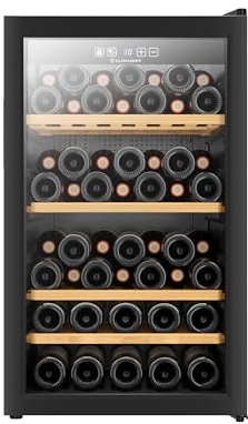 CLIMADIFF- Weinkühlschrank CLS52B1, 52 Flaschen, Temperier-Servier-Weinschrank, Glastür aus UV-undurchlässigem Glas, Temperaturbereich von 5°C bis 20°C, freistehend