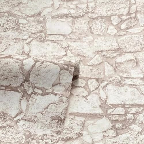 WPE® Arthouse Beach Stone Inspired Wallpaper – Natural Beige Coastal Design for Living Room, Bedroom & Hallway – Textured Stone Effect for Nature-Inspired Home Décor