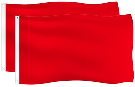 Sscon Drapeau rouge en polyester 9,5 x 1,5 m - Drapeau uni - Rouge