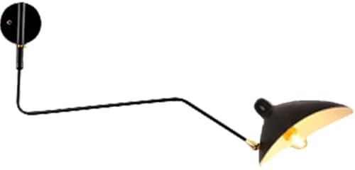Jatwefiv Wandlampe mit Schwenkarm Lange Wandlampen Verstellbarer Arm E27 Industrielle Vintage Wandleuchte für Wohnzimmer Nachttisch Arbeitszimmer Nachttisch Bar Café Beleuchtung,Schwarz,65cm