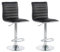 IDIMEX Lot de 2 tabourets de Bar ROCA Chaise Haute Droite pour Cuisine ou comptoir, Assise réglable en Hauteur et pivotante avec Dossier, revêtement en synthétique Noir