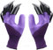 Famoy Claw Gartenhandschuhe, Gartenhandschuhe mit Krallen für Frauen, Geschenk (Violett, 1 Paar)