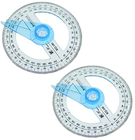 Toyvian 360-Grad-Winkelmesser mit Schwenkarm für Grundschüler Transparente Kunststoff-Vollkreis-Winkelmesser, 2St